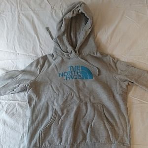 The north face hoodie (gray/blue)